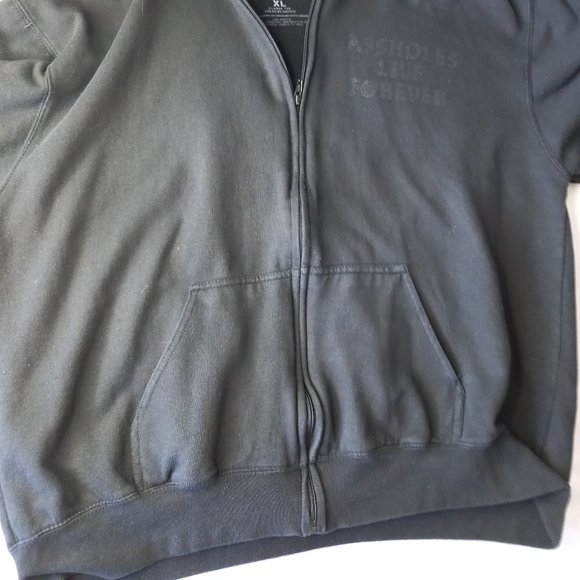 Assholes Live Forever Black Zip Hoodie (XL) - Picture 5 of 12